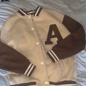 Brown Letter ‘A’ embroidered Jacket
